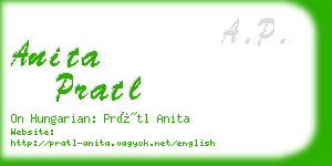 anita pratl business card